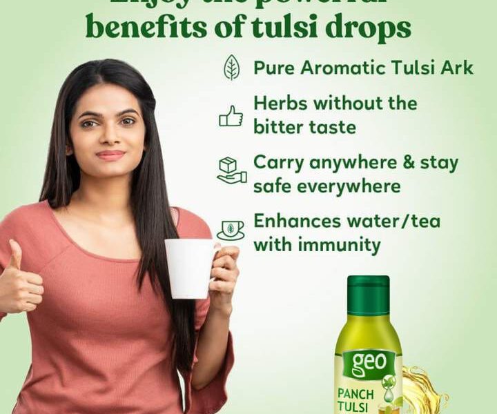 GEO Natural Panch Tulsi: Concentrated Extract Drops of 5 Rare Tulsi for Natural Immunity Boosting & Cough and Cold Relief