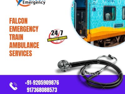 Falcon Emergency Train Ambulance Services in Dibrugarh with a Combination of Medical Equipment