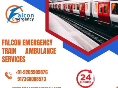Select Falcon Emergency Train Ambulance Service in Raipur with State-of-art Medical Machine