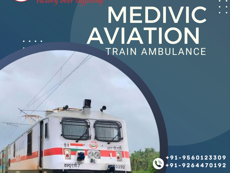 Medivic Aviation Train Ambulance Services in Raigarh provide skilled nurses with all the facilities