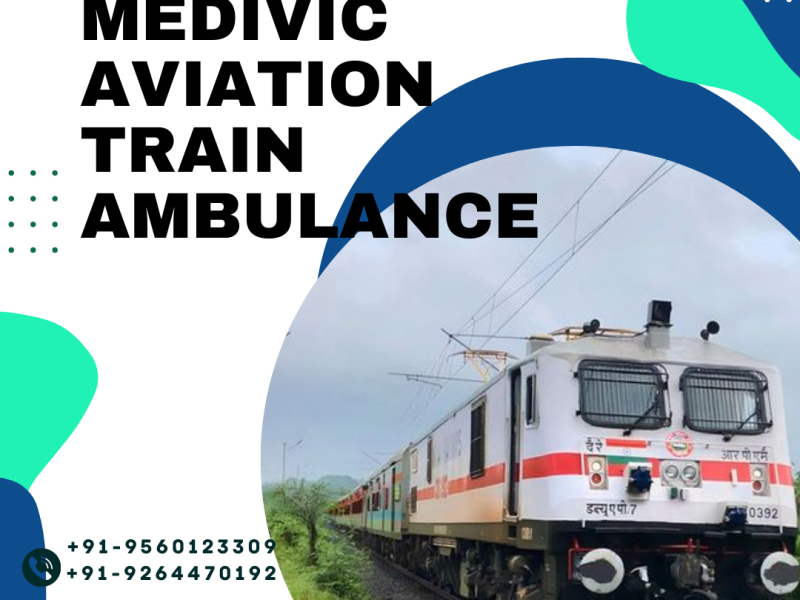 Medivic Aviation Train Ambulance Services in Dibrugarh provide skilled nurses with all the necessary items