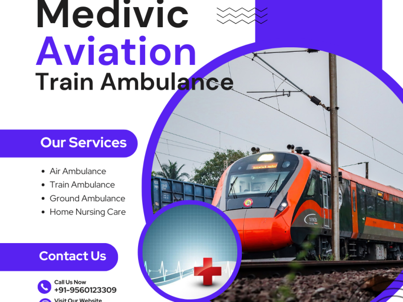 Medivic Aviation Train Ambulance Service in Guwahati provides an AC train seat to our patients