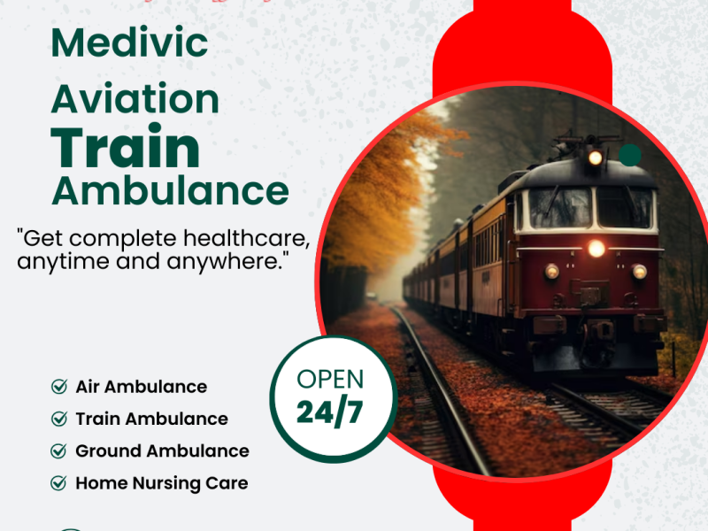 Medivic Aviation Train Ambulance Service in Lucknow provides various facilities