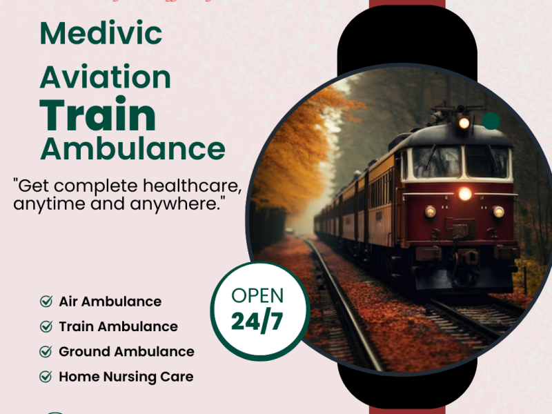 Medivic Aviation Train Ambulance Services in Mumbai gives you all the special fundamental facilities on the train