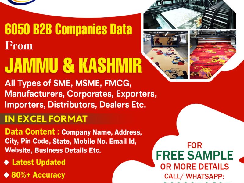 77 Data: Download the Verified List of Manufacturing companies in Jammu & Kashmir