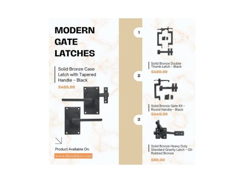 Modern Gate Latches in Solid Bronze – Strong & Elegant | DluxDekor