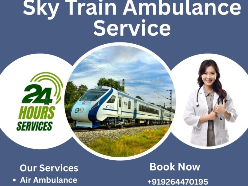 24/7 Sky Train Ambulance service with expert medical care from Siliguri to your chosen city
