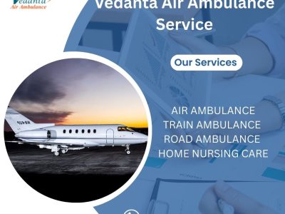 Vedanta Air Ambulance in Raipur provides patients a safe and Life Care transporn facility.