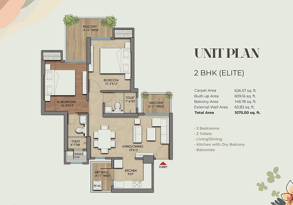 2 BHK Apartment in Prateek Grand Begonia, Ghaziabad