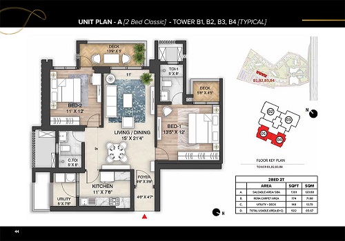 3 BHK Apartment in Indirapuram Extension - The Prestige City