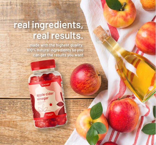SNAP Apple Cider Vinegar Gummies Support Digestion, Weight Loss, Detox, and Daily Wellness