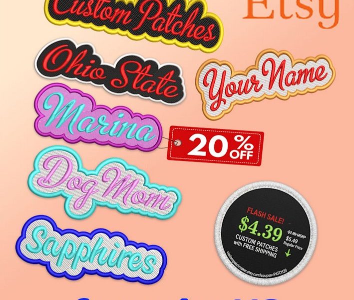 etsy. com Custom Name Patches - 20% OFF your Order - Free US Shipping - from $4.39