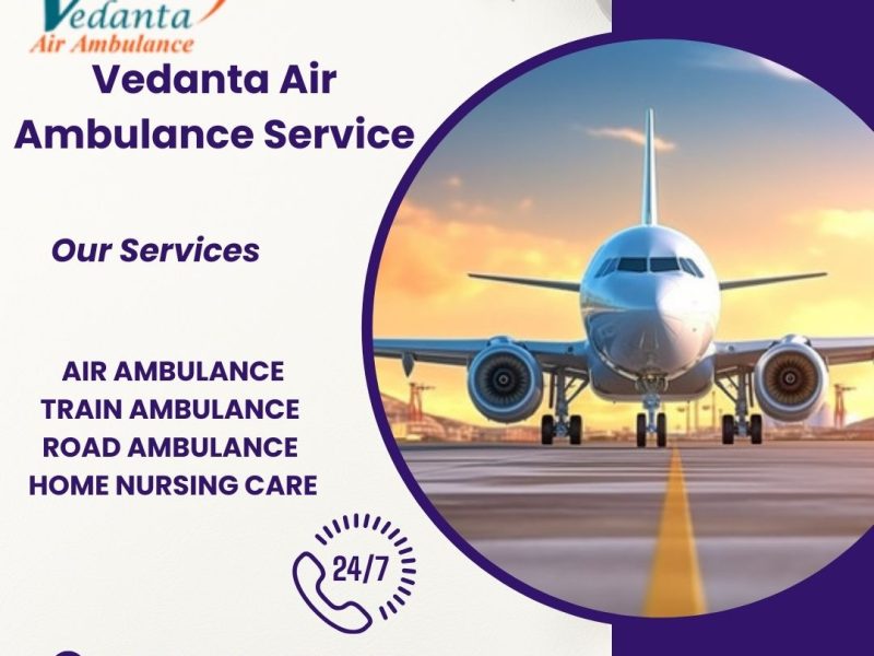 Vedanta Air Ambulance service in Ahmedabad provides a safe transportation facility to the patients.