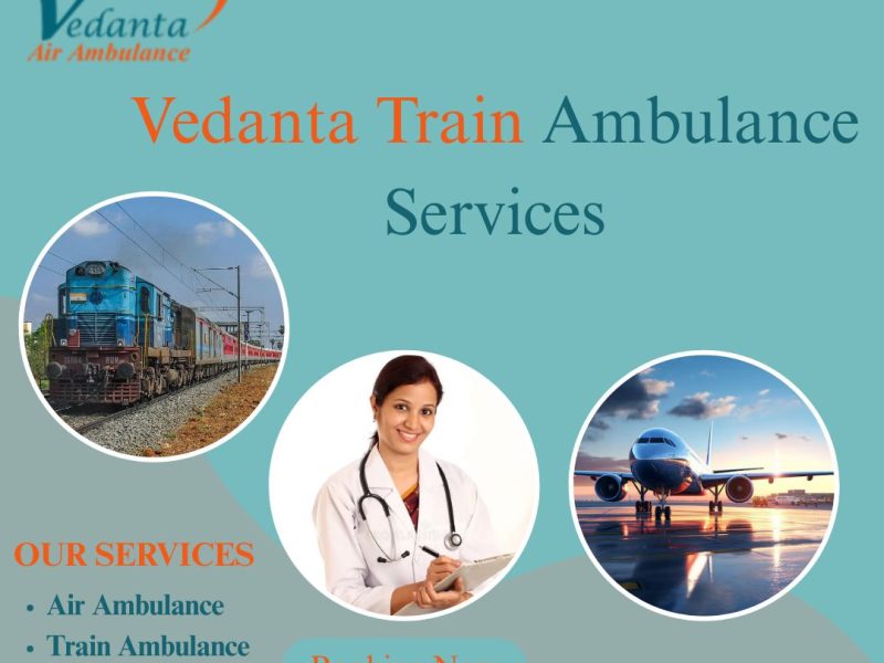 Vedanta Train Ambulance Services in Thiruvananthapuram offers a complete ICU setup, ventilators, and defibrillators