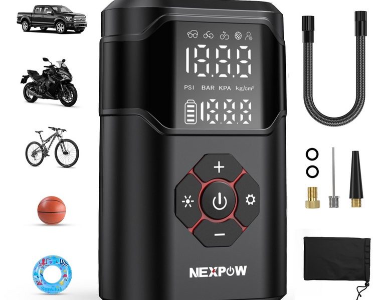 walmart.com 62% OFF NEXPOW Tire Inflator Portable Air Compressor, 150 PSI Air Pump for Car Tires with Pressure Gauge, Portable Tire Pump for Car, Motorcycle, Bike, Ball