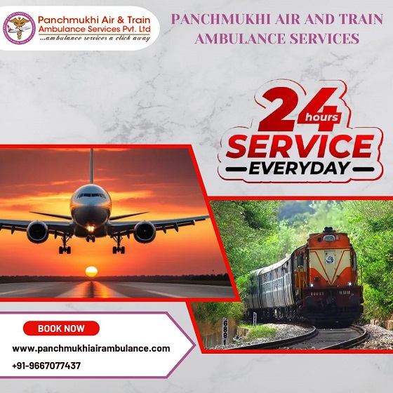 Take Panchmukhi Air and Train Ambulance Service in Raipur with an Advanced Ventilator Setup