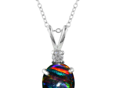 1.3 Ct Black Line Ethiopian Opal Pendant
