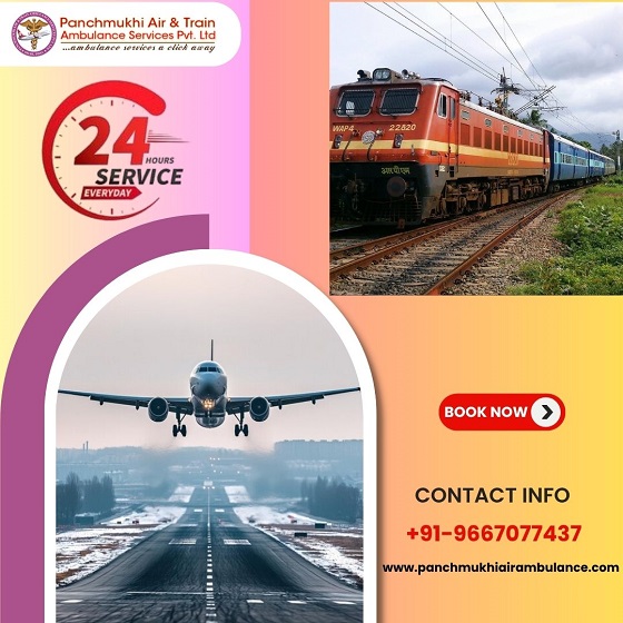 Get Panchmukhi Air and Train Ambulance Service in Raipur with Healthcare Facility