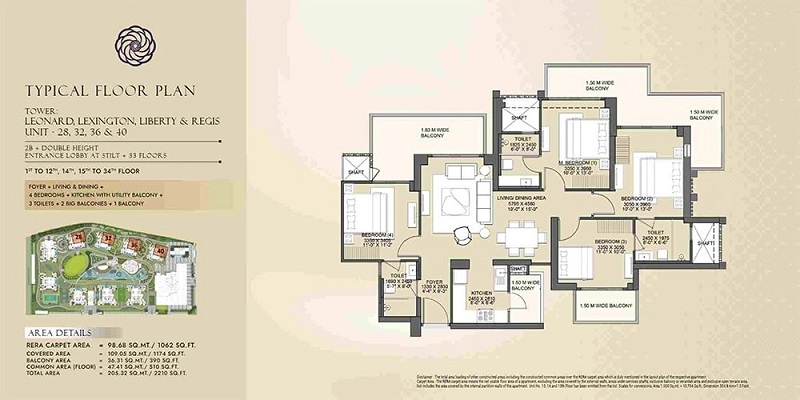 4 BHK Apartments in Wave City | Gaur NYC Residences