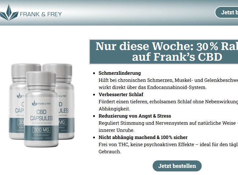 Warum ist Frank's CBD das ultimative Nahrungsergänzungsmittel zur Schmerzlinderung?