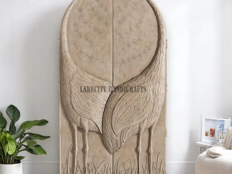 Handcrafted Wooden Carved Wardrobe – Premium Art by Lakecity Handicrafts