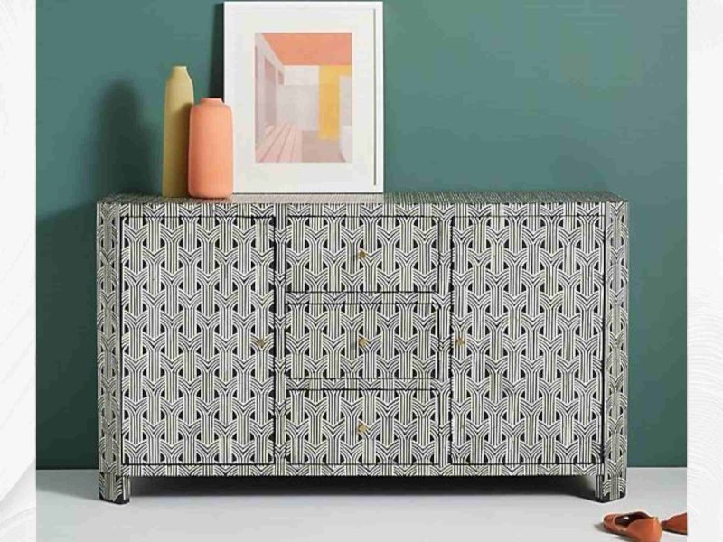 Elegant Bone Inlay Sideboard for Stylish Home Décor – Lakecity Handicrafts