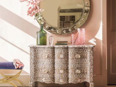 Premium Mother of Pearl Inlay Chest of Drawers – Handcrafted Luxury by Lakecity Handicrafts