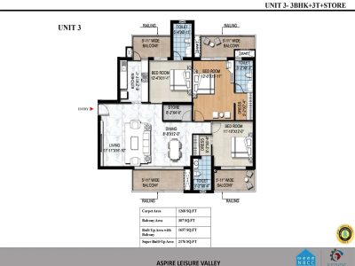 3 BHK Apartments in Techzone 4 | Au Asipre Leisure Valley