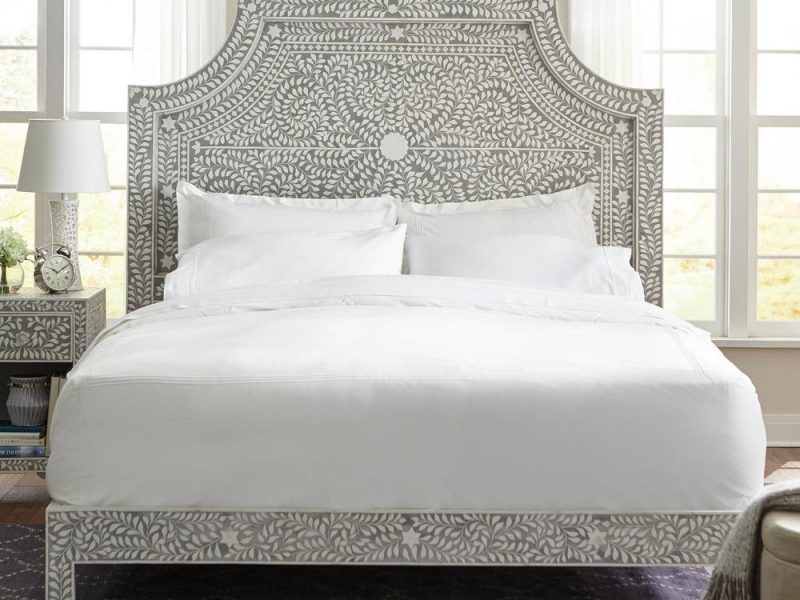 Elegant Bone Inlay Bed – Handcrafted Luxury for Your Bedroom