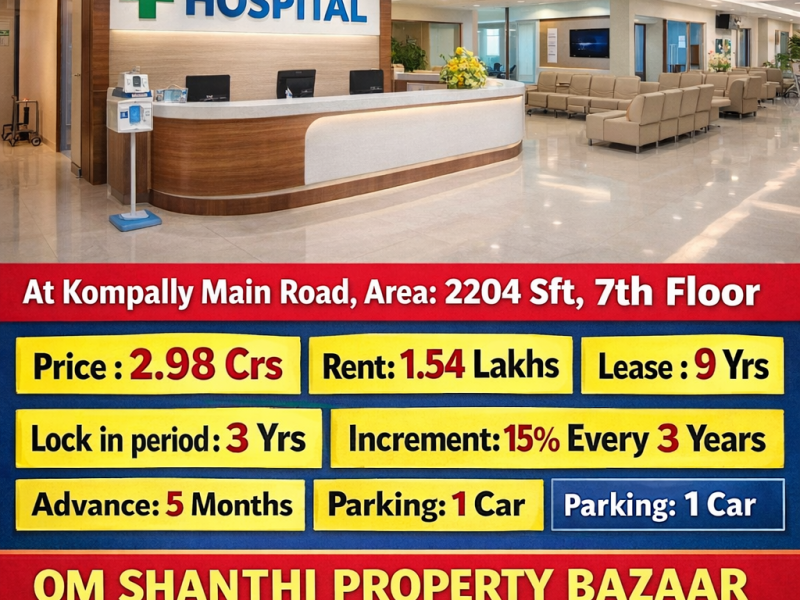 Sale of commercial property with Hospital at Kompally main road