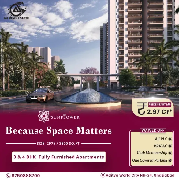 AU The Sunflower – Premium 3 & 4 BHK Apartments on NH-24, Ghaziabad