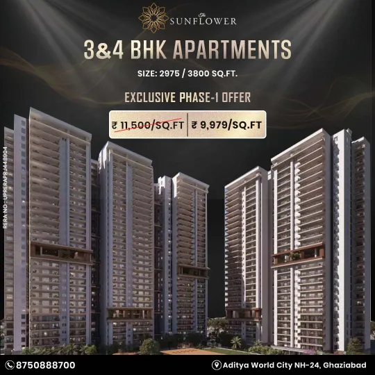 AU The Sunflower: Premium 3 BHK Living in Ghaziabad