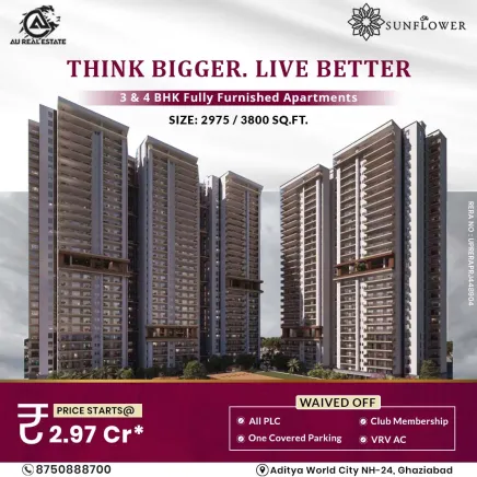 AU The Sunflower 3 BHK Apartments at NH-24, Ghaziabad