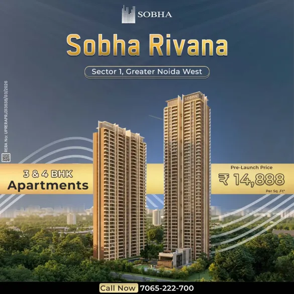 Sobha Rivana Luxury 2, 3 & 4 BHK in Greater Noida West at ₹14,888/sq.ft