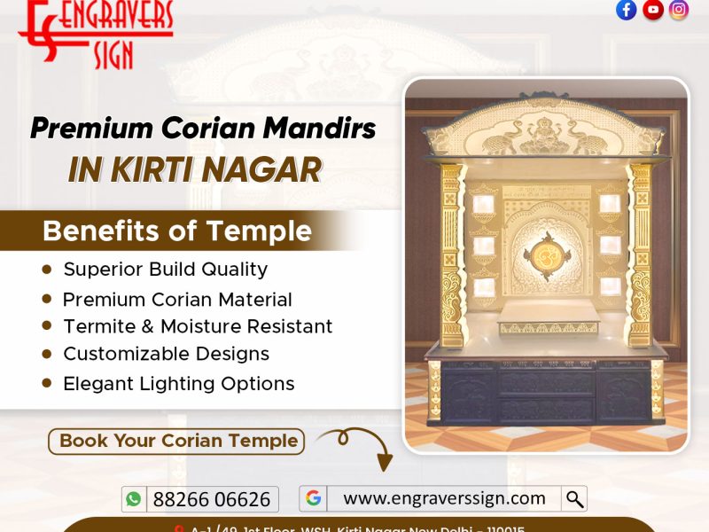 Premium Corian Mandirs in Kirti Nagar – Luxury Designs