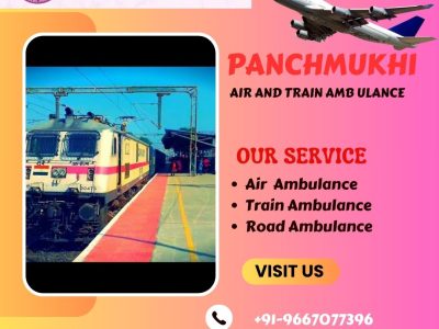Book Panchmukhi Air and Train Ambulance Service in Udaipur with Advanced Medical Device