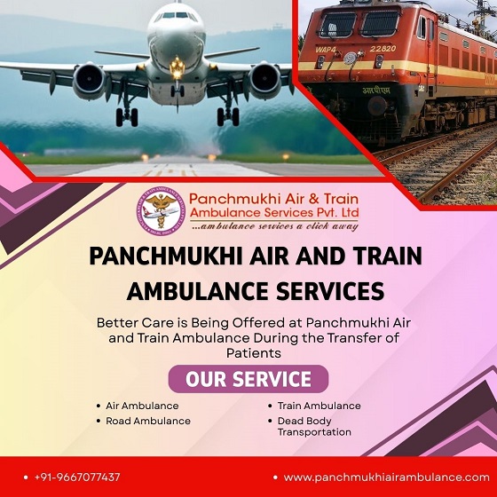 Hire Panchmukhi Air and Train Ambulance Service in Lucknow with an Advanced ICU Facility