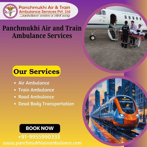 Panchmukhi Air and Train Ambulance Service in Vellore with High-grade Ventilator Setup