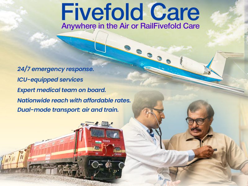 Panchmukhi ICU Air and Train Ambulance in Kolkata- authentic long distance medical transport organized