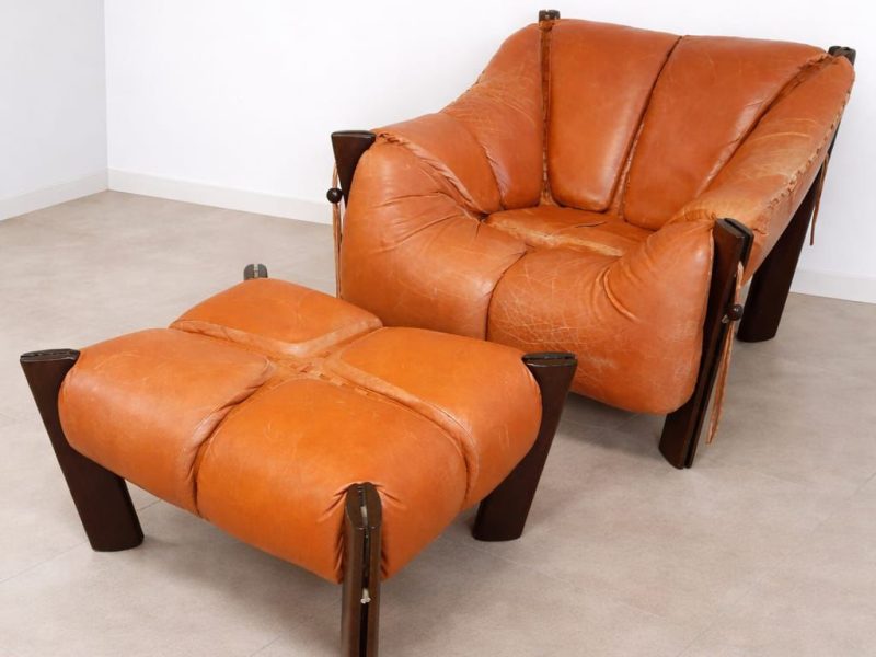 Jacaranda & Buffalo Leather Percival Sofa Set