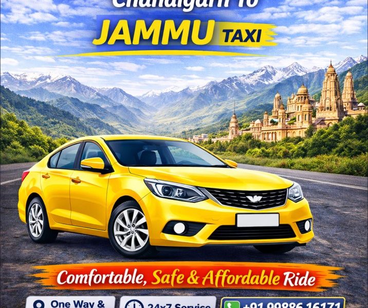 Chandigarh to Jammu Taxi @ ₹9/km ✓ 24/7 AC Cabs