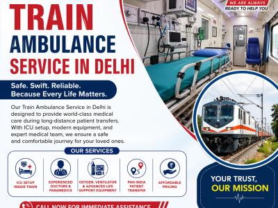 Affordable Train Ambulance Service in Delhi – Safe & ICU-Equipped Patient Transfer