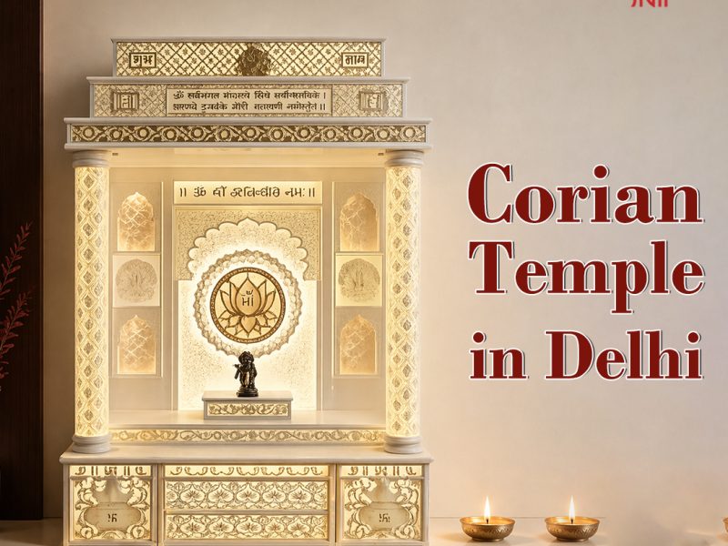 Corian Temple in Delhi for Modern Spiritual Interiors
