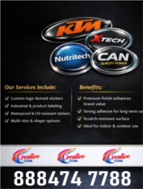 3D Stickers with Business Loog | Call now for best deals | Creative Zone | 425