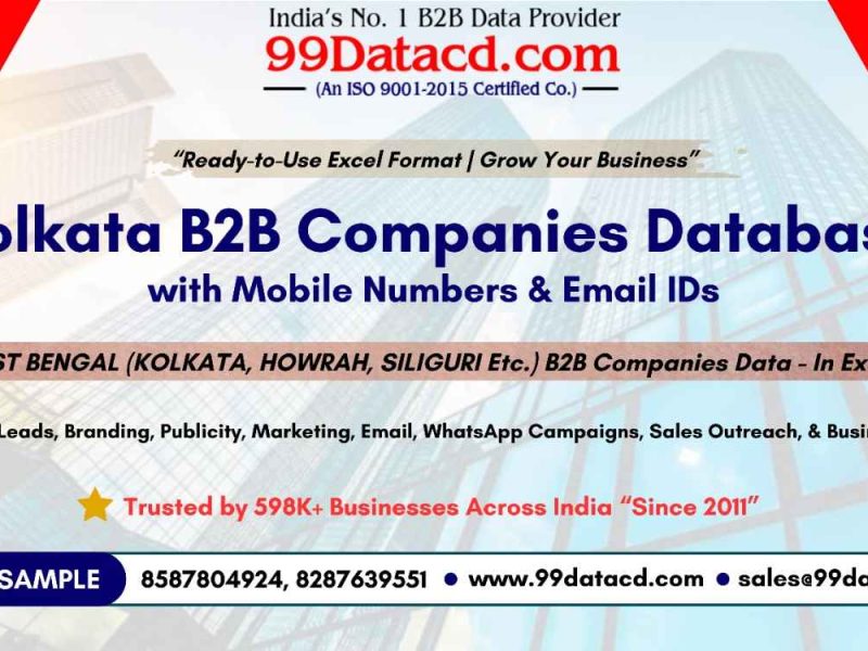 Get Verified List of Companies in Kolkata- B2B Database