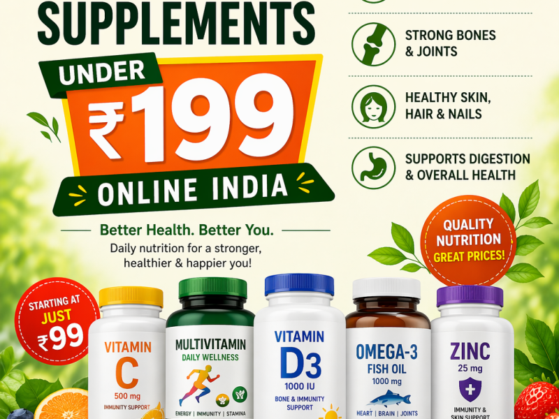 Buy Vitamins & Nutrition Supplements Under ₹199 Online India