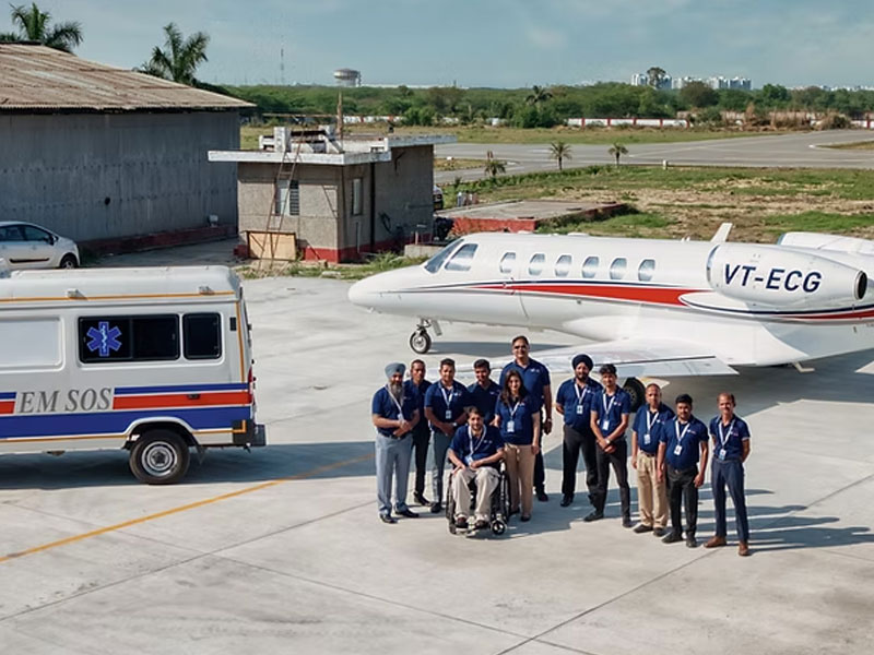 Professional Air Ambulance Service in Delhi for Critical Patient Transfers | EMSOS Medical