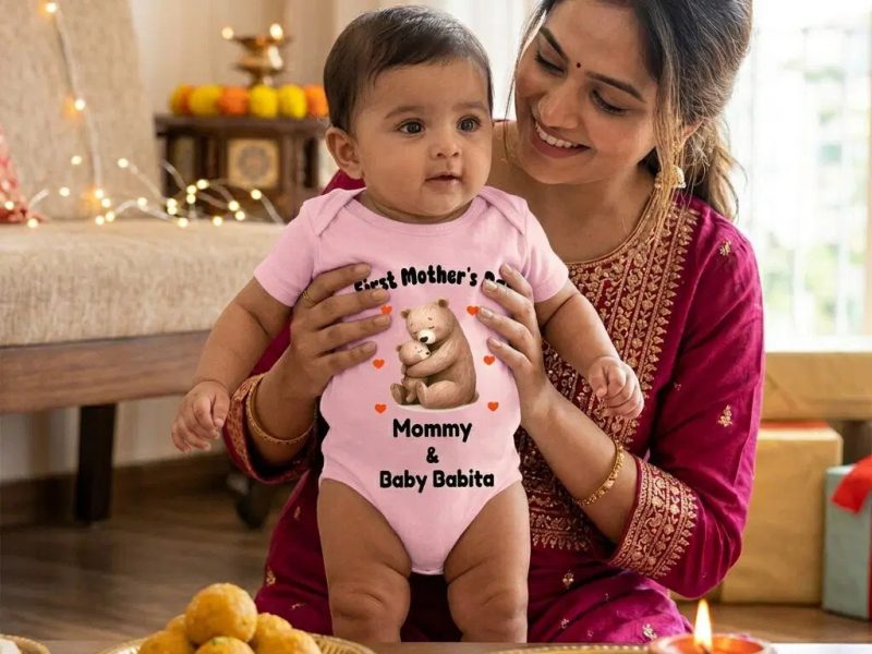 Mother’s Day Baby Onesie | First Cute Bear Print Cotton Soft Newborn Outfit Mommy & Baby Romper Gift | Infant Bodysuit Babywear 0-12 Months | Babywish