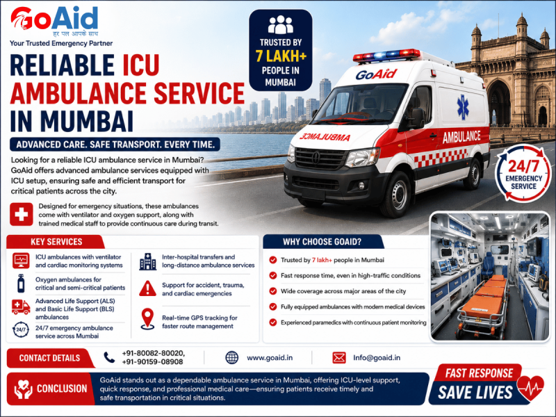 24/7 ICU Ambulance in Mumbai – Fast & Reliable GoAid Service