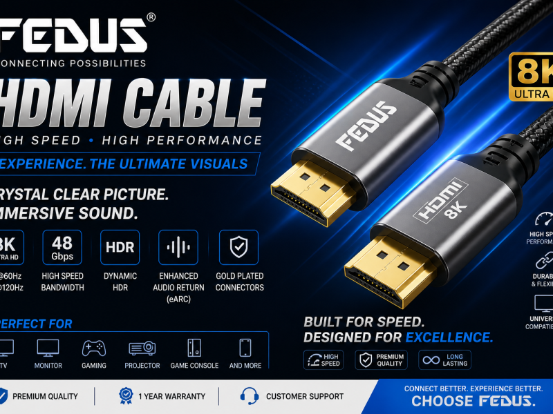 8K HDMI Cable – Ultra HD 48Gbps High Speed HDMI 2.1 Cable for 8K 60Hz & 4K 120Hz Gaming and TV